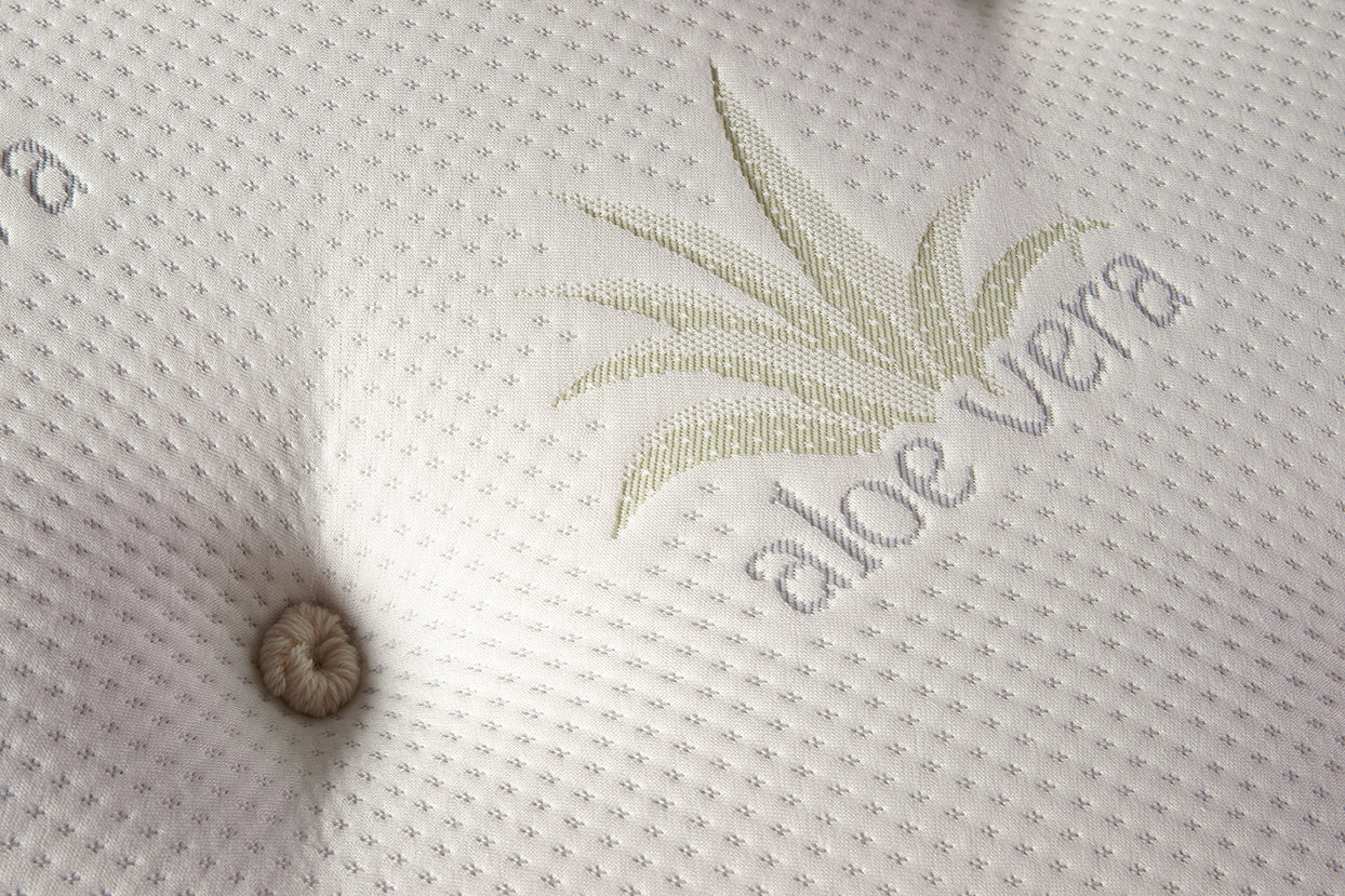 Aloe vera infused pocket spring mattress by Tender Sleep, featuring 1000 pocket springs and a breathable aloe vera cover.