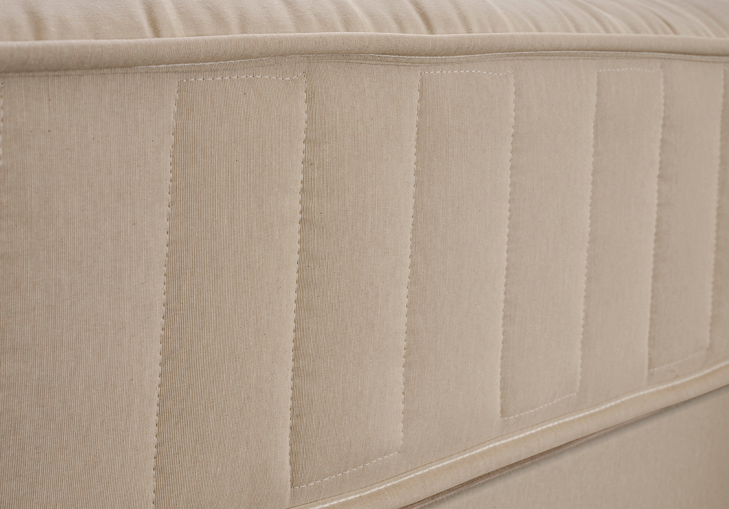 Firm support orthopaedic contract mattress in white, BS7177 Crib 5, available in small single and single sizes