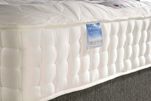 Premium Tender Sleep 2000 pocket spring mattress with silk and memory foam, available in multiple sizes