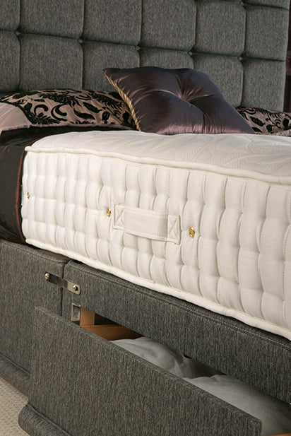 Premium 2000 pocket spring mattress by Tender Sleep with silk and memory foam layers, in a modern quilted design.
