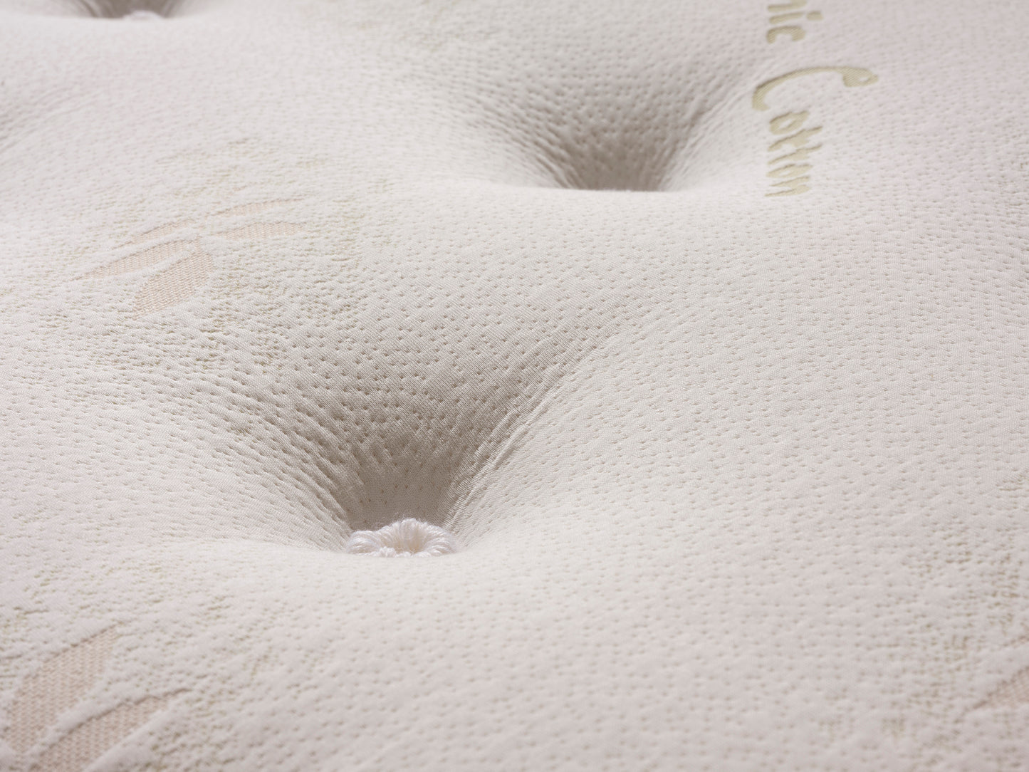 Organic cotton pocket sprung mattress with 2000 springs and memory foam by Tender Sleep, available in various sizes.