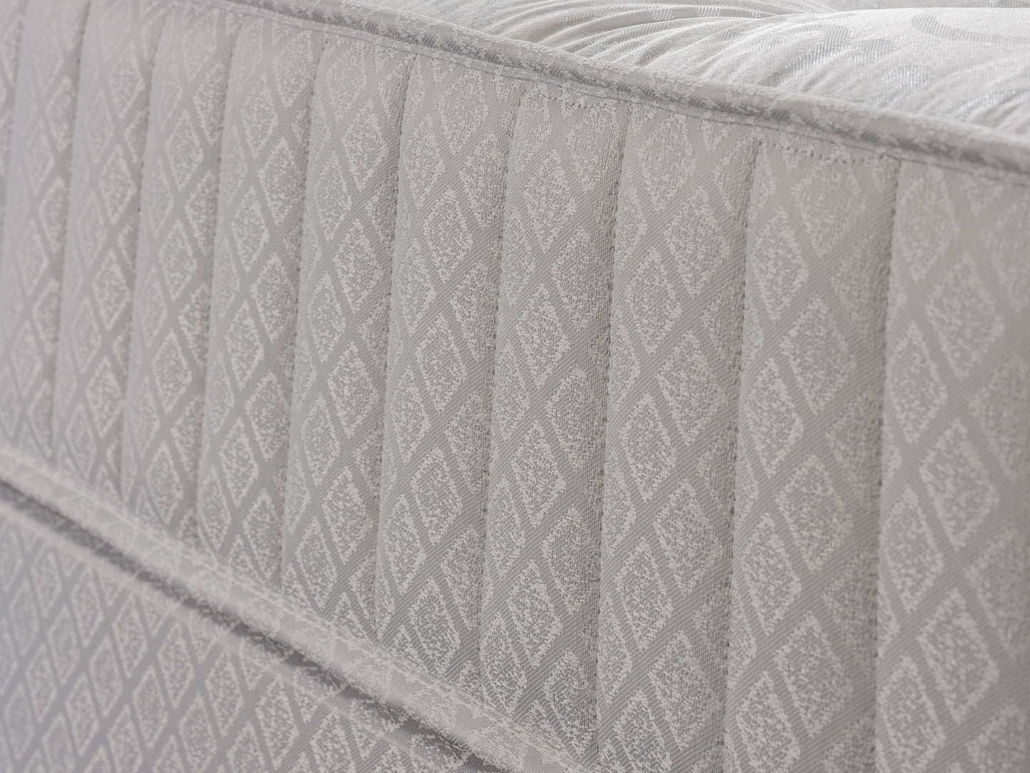 White damask tufted orthopaedic mattress with 12.5G springs by Tender Sleep, available in various sizes